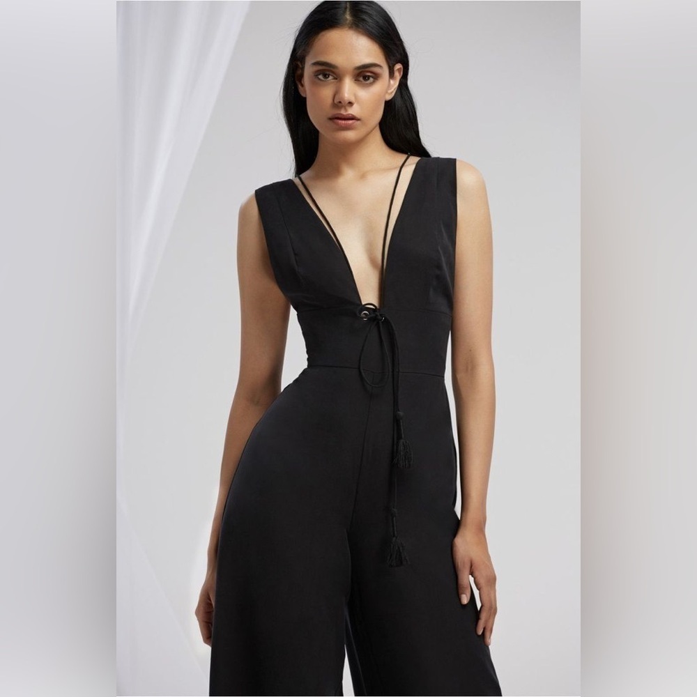 Finders Keepers Addison Black Wide Leg Jumpsuit- Small